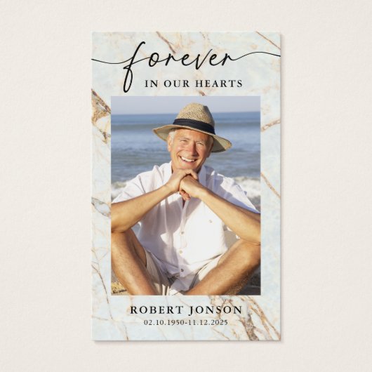 Voor altijd in ons hart begrafenis gebed Kaart (Voorkant)