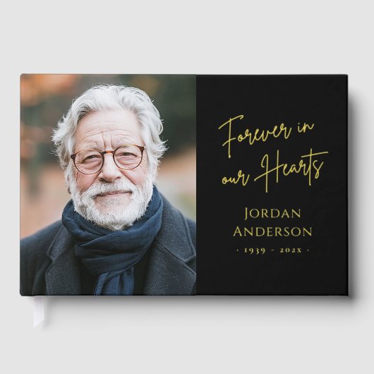 Voor altijd in ons hart begrafenis herdenkingsfoto gastenboek (Voorkant)