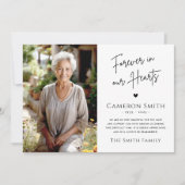 Voor altijd in ons hart begrafenis sympathie dank  bedankkaart (Voorkant)