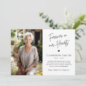 Voor altijd in ons hart begrafenis sympathie dank  bedankkaart (Staand voorkant)