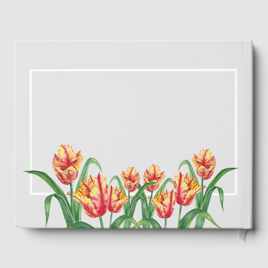 Voor altijd in ons hart begrafenis Waterverf tulpe Gastenboek (Achterkant)