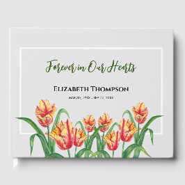 Voor altijd in ons hart begrafenis Waterverf tulpe Gastenboek