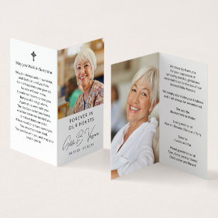 Voor altijd in ons hart begrafenisfoto's Gebed Kaa Kaart