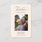 "Voor altijd in ons hart", begrafenisgebed Visitekaartje (Voorkant)