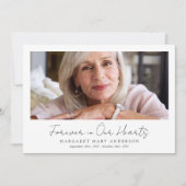 Voor altijd in ons hart begrafenismonument bedankkaart (Voorkant)