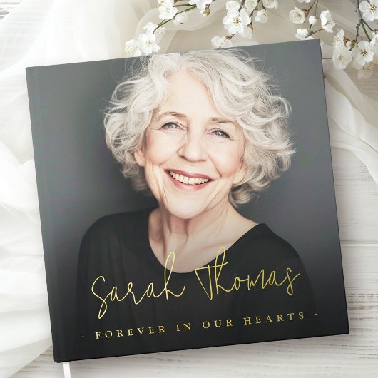 Voor altijd in ons hart begrafenismonument zwart gastenboek