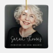 Voor altijd in ons hart begrafenismonument zwart keramisch ornament (Achterkant)