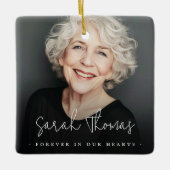 Voor altijd in ons hart begrafenismonument zwart keramisch ornament (Voorkant)