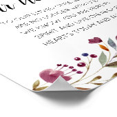 Voor Altijd in Ons Hart Burgundy Bloemstuk Herdenk Poster (Hoek)