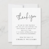 Voor altijd in ons hart casual script begrafenisfo bedankkaart (Achterkant)