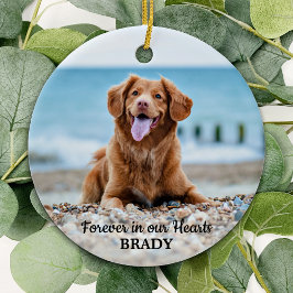 Voor altijd in ons hart - Dog 2 Foto Pet Memorial Keramisch Ornament