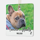 Voor altijd in ons hart - Dog Foto Pet Memorial Keramisch Ornament (Links)