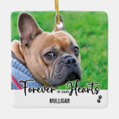 Voor altijd in ons hart - Dog Foto Pet Memorial Keramisch Ornament (Voorkant)