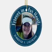 Voor altijd in ons hart één foto-herinnering keramisch ornament (Rechts)