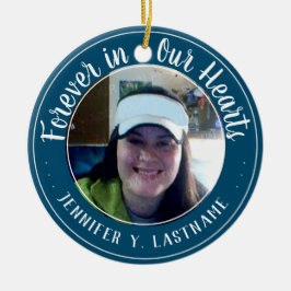 Voor altijd in ons hart één foto-herinnering keramisch ornament