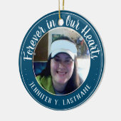 Voor altijd in ons hart één foto-herinnering keramisch ornament (Links)