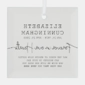 Voor altijd in ons hart Eenvoudig modern citaat Glas Ornament (Achterkant)