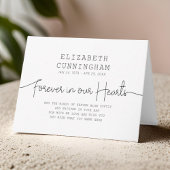 Voor altijd in ons hart Eenvoudig modern citaat Kaart