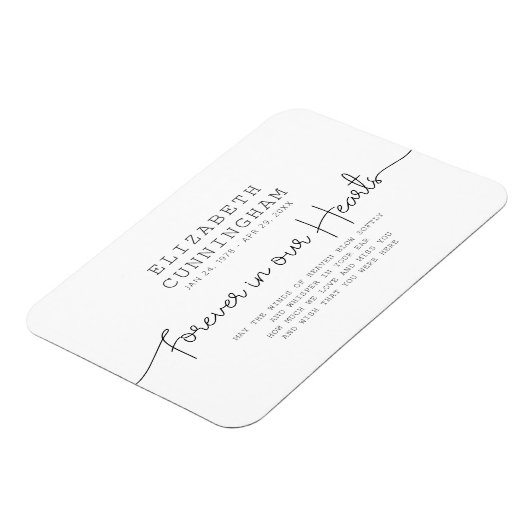 Voor altijd in ons hart Eenvoudig modern citaat Magneet (Linkerzijde)