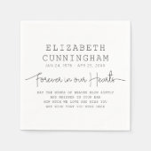 Voor altijd in ons hart Eenvoudig modern citaat Servet (Voorkant)