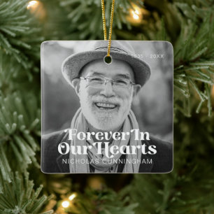 Voor altijd in ons hart Elegant Foto Memorial Keramisch Ornament