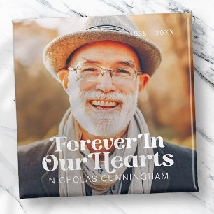 Voor altijd in ons hart Elegant Foto Memorial Magneet