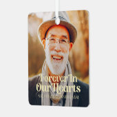 Voor altijd in ons hart Elegant Foto Memorial Metalen Ornament (Voorkant links)