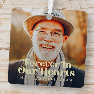 Voor altijd in ons hart Elegant Foto Memorial Metalen Ornament
