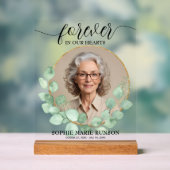 Voor altijd in ons hart Eucalyptus begrafenis Acryl Bord (Neutraal)