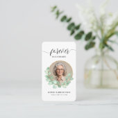 Voor altijd in ons hart Eucalyptus Gebed Kaart Visitekaartje (Staand voorkant)