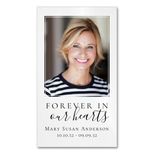 Voor altijd in ons hart Favor Tribution Magnetisch Visitekaartje (Voorkant Verticaal)