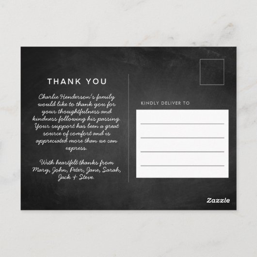Voor altijd in ons hart Foto begrafenis Dank u Briefkaart (Achterkant)