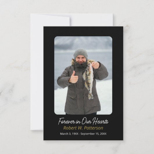 Voor altijd in ons hart Foto Begrafenis Dank u kaa Kaart (Voorkant)