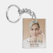 Voor altijd in ons hart Foto begrafenis Sleutelhanger (Voorkant Links)