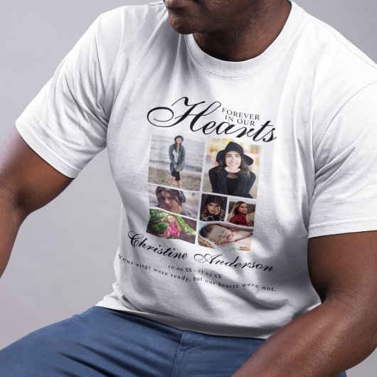 Voor altijd in ons hart | Foto collage Memorial T-shirt