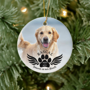 Voor altijd in ons hart Foto Hond Dierenherdenking Keramisch Ornament