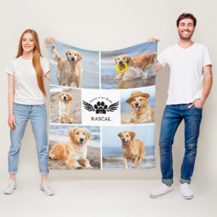 Voor altijd in ons hart Foto Hond Huisdier Herdenk Fleece Deken