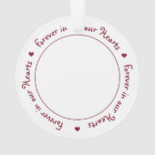 Voor altijd in ons hart Foto Keepasker Pet Memoria Ornament (achterkant)