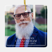 Voor altijd in ons hart Foto Memorial Keepslag Keramisch Ornament (Voorkant)