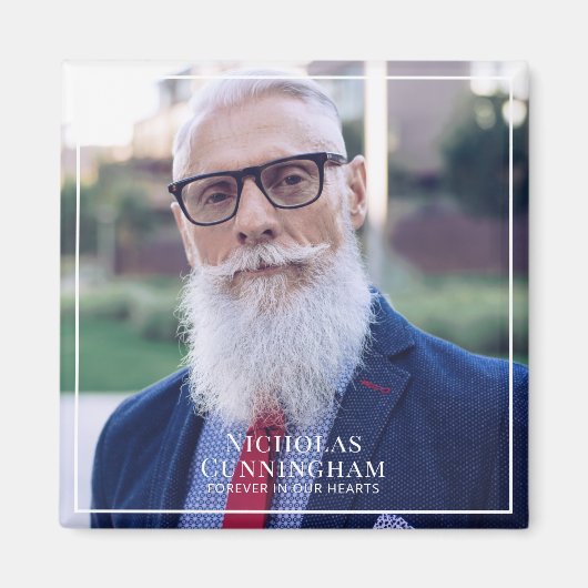 Voor altijd in ons hart Foto Memorial Keepslag Magneet (Voorkant)