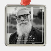 Voor altijd in ons hart Foto Memorial Keepslag Metalen Ornament (Voorkant)