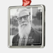 Voor altijd in ons hart Foto Memorial Keepslag Metalen Ornament (Links)