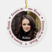 Voor altijd in ons hart Foto Memorial Keramisch Ornament (Voorkant)
