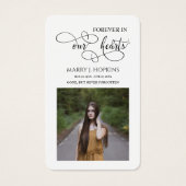 Voor altijd in ons hart Foto Memorial Prayer Cards Visitekaartje (Voorkant)