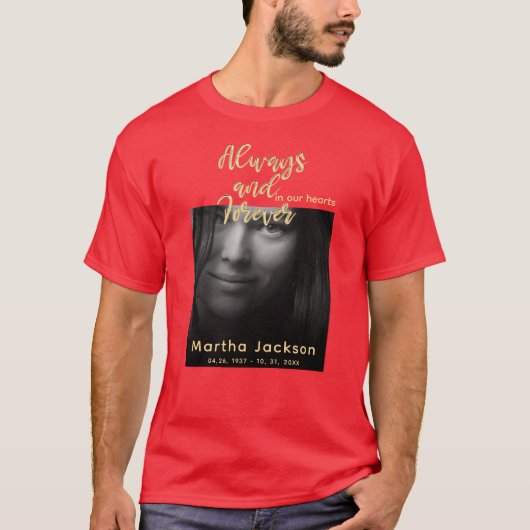 Voor altijd in ons hart | Foto Memorial T-shirt (Voorkant)