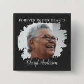 Voor altijd in ons hart | Foto Memorial Vierkante Button 5,1 Cm (Voorkant)
