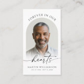 Voor altijd in ons hart Foto Moderne Gebed Kaarten Visitekaartje (Voorkant)