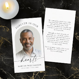 Voor altijd in ons hart Foto Moderne Gebed Kaarten Visitekaartje