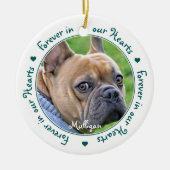 Voor altijd in ons hart Foto Pet Memorial Keramisch Ornament (Voorkant)