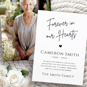 Voor altijd in ons hart foto sympathie bedankkaart